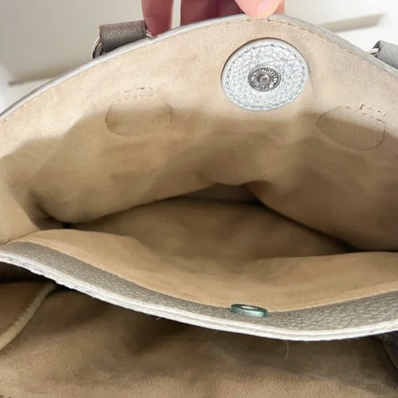 Celine Dion silver pebbled leather “Adagio” purse satchel cross body strap - Picture 15 of 16